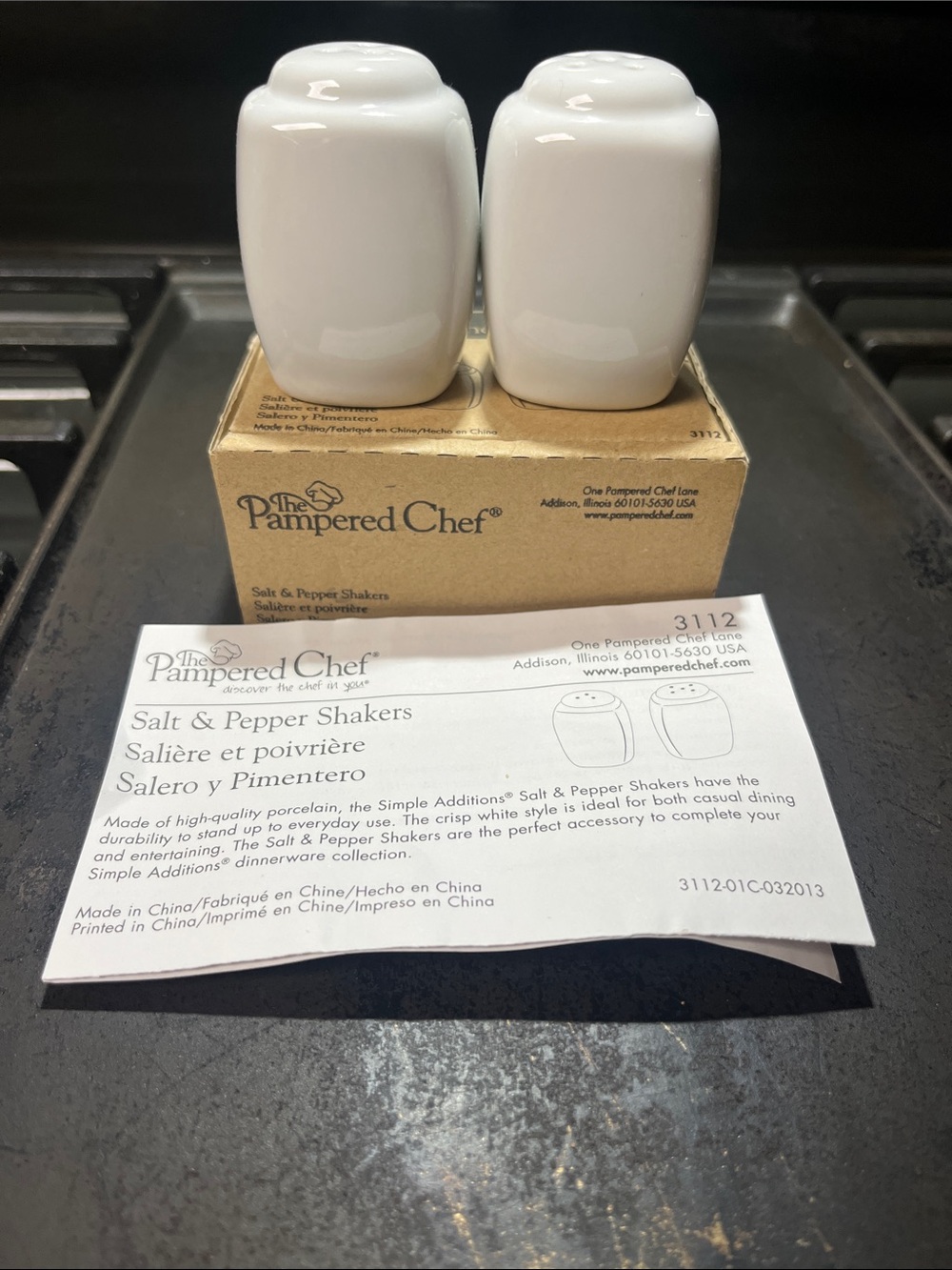 The Pampered Chef White Porcelain Salt & Pepper Set